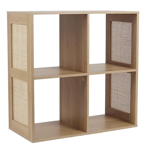 HOME DECO FACTORY - HD0244 Rangement Modulable 4 Cases en Bois, Design Aéré et Fonctionnel, Optimisation de l'espace pour Salon, Chambre ou Entrée, 66x32x66...