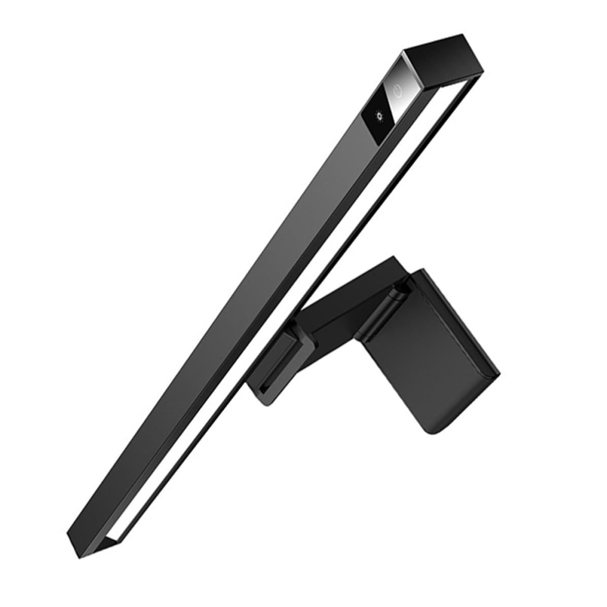 Lámpara LED para Pantalla de Ordenador Diseño Colgante y Protección Ocular, Luz Ajustable para Lectura en Oficina, Color Negro y Material Abs