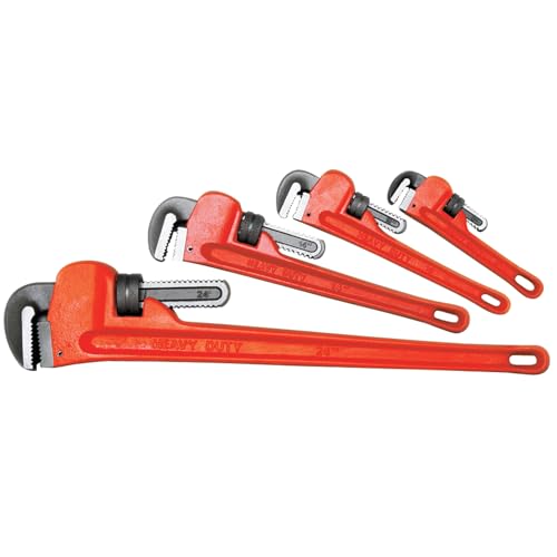 Image of Performance Tool W1136 4-Piece Pipe Wrench Set, 8, 10, 14, 24 in.