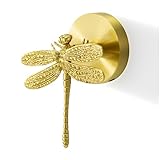 MFYS Brass Bird Coat Rack Robe Wall Hooks Hat Dragonfly Hanger for Bedroom Kitchen Various Shapes Animal Deer Decor Home Accessories (1, Dragonfly)