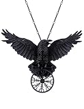 Restyle Helm der Ehrfurcht Rabe Gothic Anhänger Halskette Rune Norse Mythologie Wikinger
