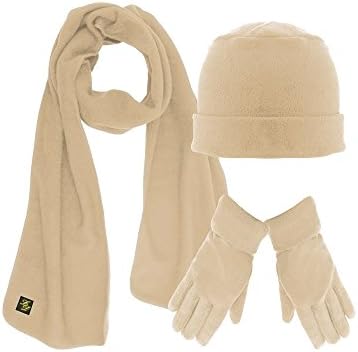 Polar Fleece 3 Piece Hat Scarf & Glove Matching Set