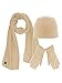 Luxury Divas Polar Fleece 3 Piece Hat Scarf & Glove Set
