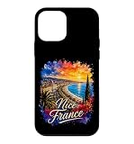 Carcasa para iPhone 12 Mini Niza Francia Vacaciones Viajes Recuerdo Acuarela