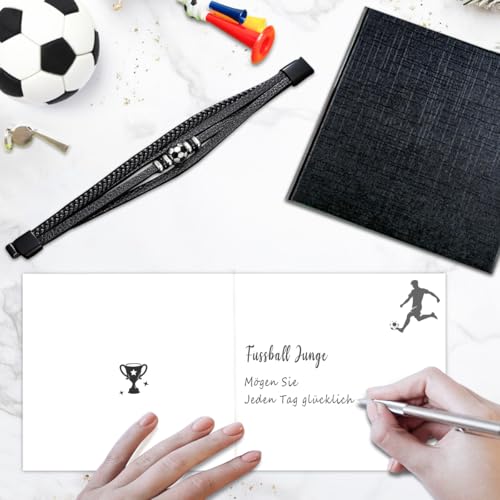 Fußball Geschenke für Jungs, Fussball Armband Jungen, Fussball Geschenk für Teenager Jungs, Geschenke zur Kommunion Konfirmation Firmung Jugendweihe Ostern Einschulung, zu Weihnachten