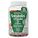 VITALDIN Vitamina D Gominolas 2000 UI - Gummies para Adultos y Niños - Vegano y Sin Azúcar - Sabor Frutas - Sistema Inmunitario y Huesos – Ayuda a la absorción del Calcio – Complemento Alimenticio