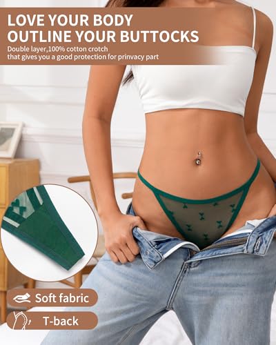 J-pone Lace Thongs for Women G String Thongs for Women T-back Thong Underwear Low Waist Breathable Womens Panties 12Pack3