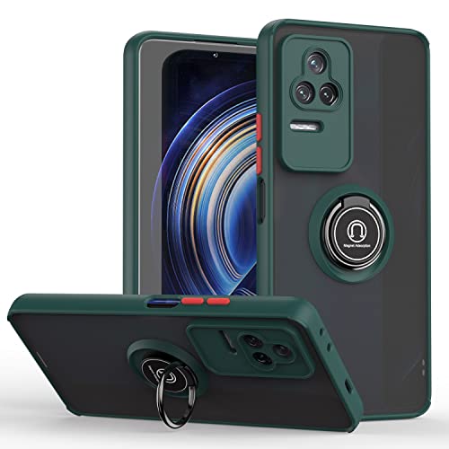 Jiajihua Compatible with Redmi K50 5G Bracket Phone Case,Compatible with Redmi K50 Pro 5G [Car Mount Magnetic Stand] [PC+TPU] Anti-Drop Green