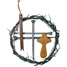 2024NEW Crucifixion Nail Jesus Crown of Thorns Corona de espinas Christian Jesus Cross Bible Iron Crown of Thorns 2024, 8-10