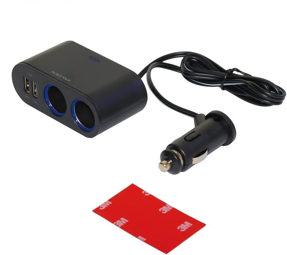 Amazon.co.jp: KEIYO USB ツインソケット DCソケット シガー