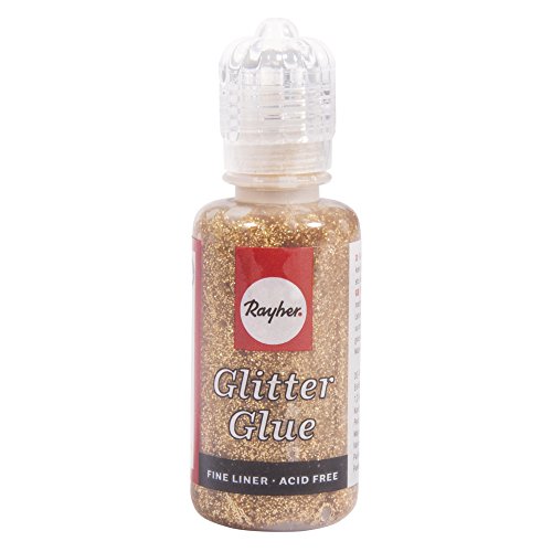 Rayher 33842620 Glitter-Glue holographisch, Flasche 20 ml, brill.gold
