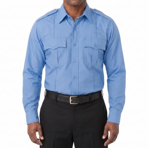 Image of First Class 100% Polyester Short & Long Sleeve Zippered Uniform Shirt 4 Pocket Hidden, Law Enforcement BDU Zipper Closure.