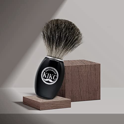 Kikc Handmade Shaving Brush, Black Art Wooden Shave Brush (Badger Hair), Super Soft, Great Gift For Men And Women, Professional Salon Shaving Tool. #TOP4