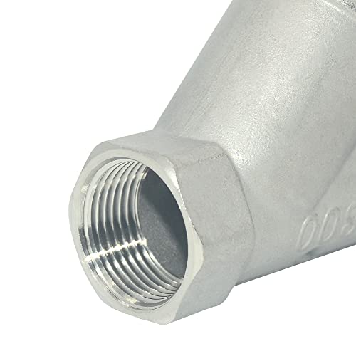 Image of Strainer Mesh Filter Valve,800WOG Y-Spring NPT Female Check Valve,Stainless Steel SS316 CF8M (3 /4 inch)