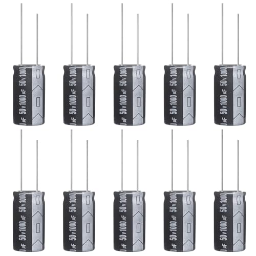 Componentes pasivos | Allecin Condensadores Electroliticos 1000uf 50v Condensador Electrolitico De Aluminio 1000 F 50voltios 13x25mm Electrolytic Capacitor 1000 Uf Mfd 105 C Paquete De 10 Piezas