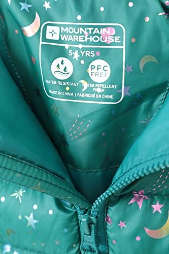 Mountain Warehouse Seasons Padded Kids Jacket - Water Resistant & Lightweight Insulated Rain Coat for Boys & Girls - Great for Autumn, Winter, School or Travelling Teal 2-3 Years
