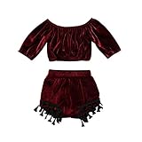 ►►Material: Baumwollmischgewebe, der Babyspielanzug und die Babyhose sind atmungsaktiv, elastisch, hautfreundlich. Dieses Baby-Outfit für Mädchen bietet Ihrem Baby ein weiches und angenehmes Gefühl.