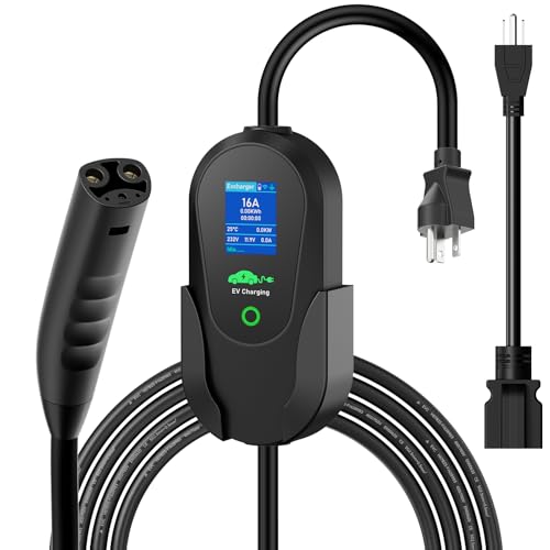 Image of Level 1 Tesla Charger(110V-240V) 16A, Tesla Mobile Charger with NEMA 6-20 Plug&5-15 Adapter, 16.4FT /5M Extension Cord - Portable Electric Car Charger for Tesla Model Y /3 /S /X