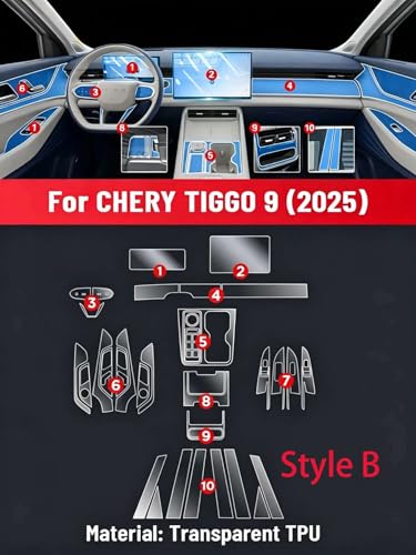 Film anti-rayures console Chery TIGGO 9 2025 durable - 7