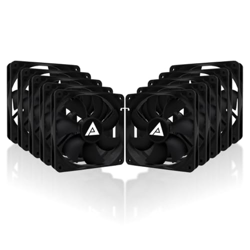 Apevia CF1012S-BK 120mm 4pin Molex & 3pin Motherboard Black Silent Case Fan (10-pk)