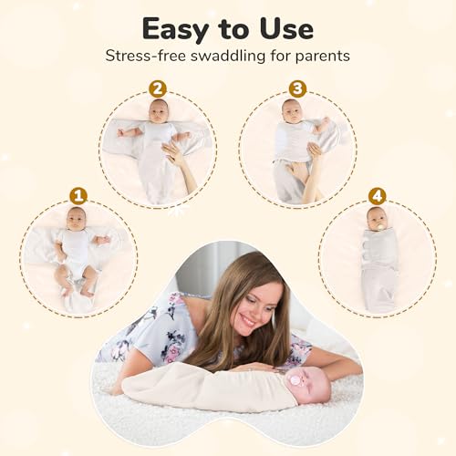 Image of Mama Cheetah Baby Swaddle Sack, Organic Cotton Swaddle Blanket, Adjustable Swaddle Sleep Sacks, Easy Swaddles for Boy Girl 0-3 Month, Baby Essentials, 3-Pack