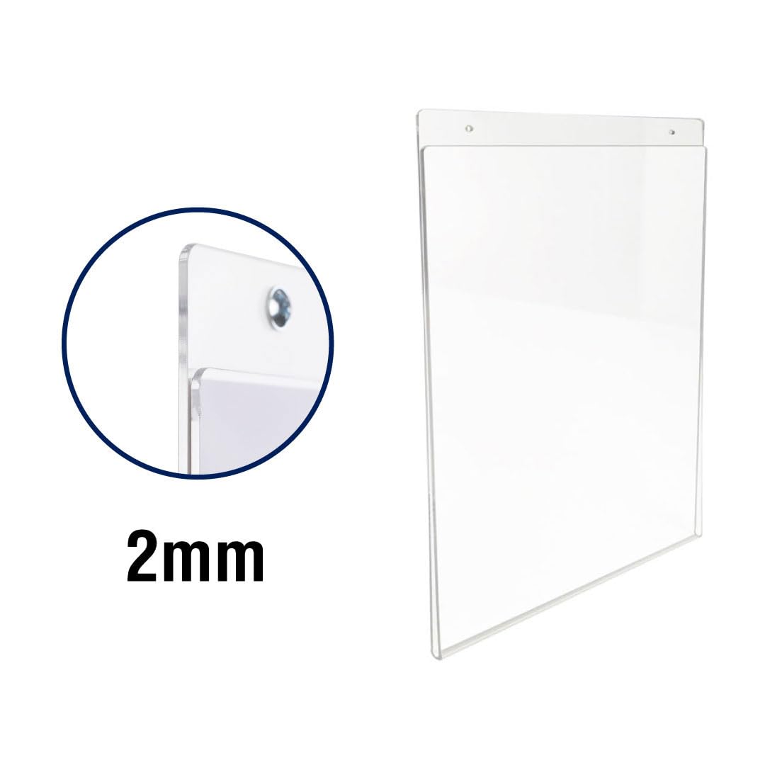 Danieli Store - Soporte de Pared de Metacrilato A3 Vertical para Carteles y Posteres. Expositor con Orificios para la Fijación Mural. Soporte de Acrílico Transparente para Avisos (3 unidades)