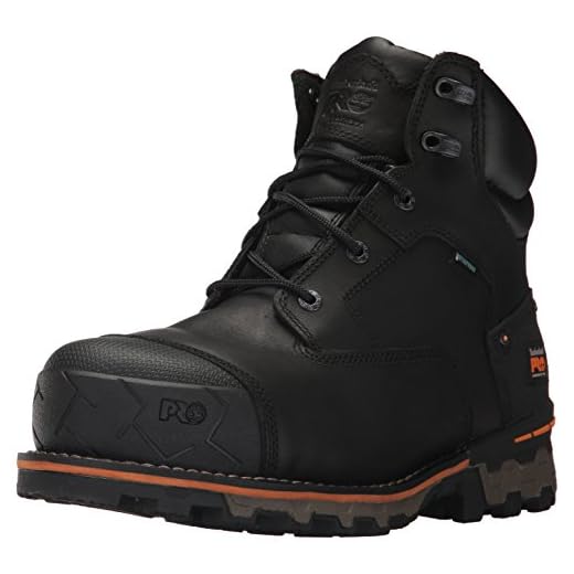 Timberland PRO Men's Boondock 6" Composite Toe Waterproof Industrial & Construction Shoe, Black Full Grain Leather, 10.5 M US