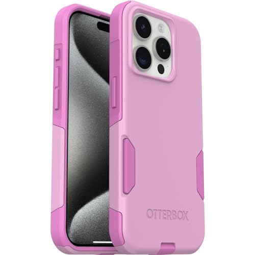 Image of OtterBox iPhone 15 Pro (Only) Commuter Series Case - Run Wildflower (Pink), Slim & Tough, Pocket-Friendly, with Port Protection