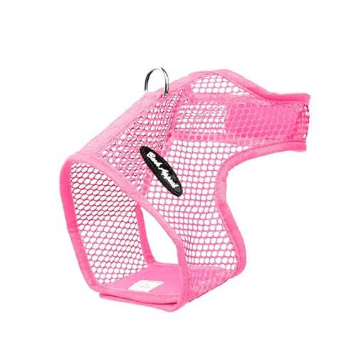 Bark Appeal Pink Netted Mesh Wrap N Go Dog Harness for Small-Medium Pets – Soft Netted Mesh Vest Harness for Dogs, Puppies, Kittens & Cats – Easy Buckle-Free Design for a Comfortable Fit – Medium