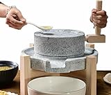 Manuelle Steinkornmühle – Weizenpastenmühle mit Holzständer für Zuhause Küche