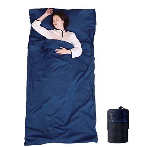 Saco de Dormir Adulto Sleeping Bag Ultraligero, Saco de Dormir Campismo Accesorios Camping Ligero Verano, Saco Sabana de Dormir para Acampada y Viaje Niños y Adultos en Verano 95 x 220 cm