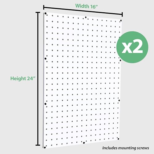 Wallpeg PK-2-W Pegboard Panels 24 Inchx16 Inch Ea. Nerf Gun Organizer Peg Board Tuff Plastic Safe In Kids Room- Craft Board thumb #1