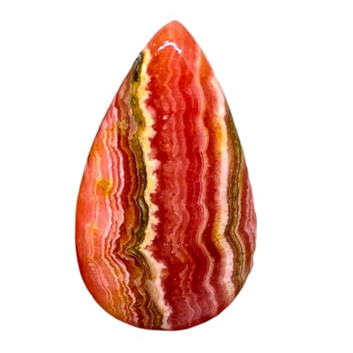 Rhodochrosite cabochon poire 38x22x6mm pierre naturelle pour collier et bague DIY