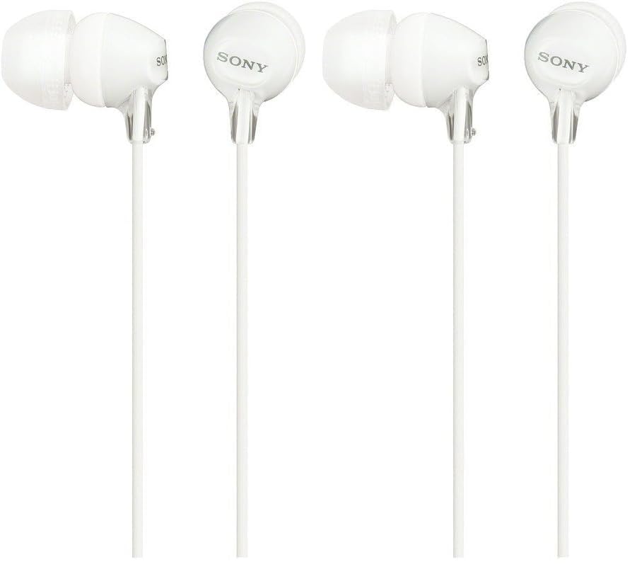 Image of Sony MDREX15LP in-Ear Earbud Headphones, White (Pack of 2)
