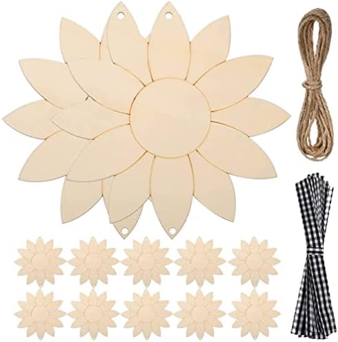 Unfinished Wood Sunflower Shape - Laser Cut Birch Plywood Craft Blank Up To 24 Inches