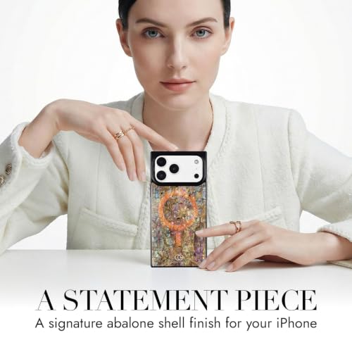 Image of COCOMII Rectangle for iPhone 18 Pro /17 Pro Case, Eclipse Abalone Shell