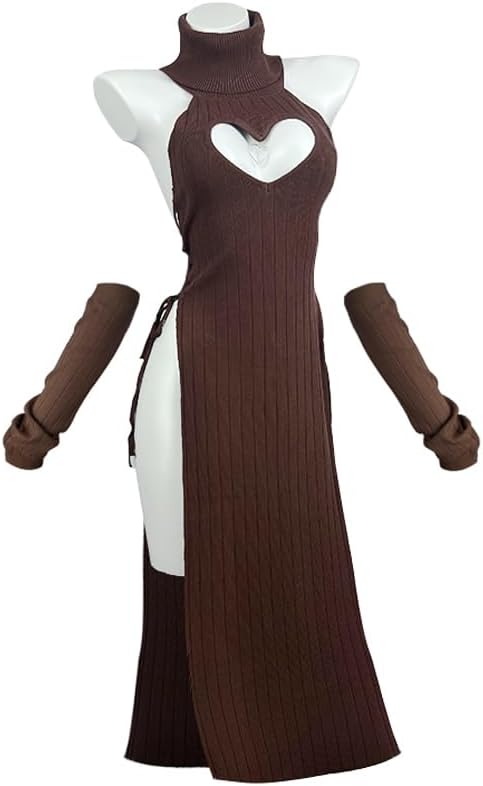 KORURACLUB Sexy Dress Cheongsam Halloween Costume premium sweater cosplay lingerie High Slit Long Dress