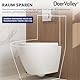 DeerValley Hänge WC Spülrandlos Wand-WC mit superstarker Rundum-Spülung, WC-Sitz mit Absenkautomatik und vollumschließendem Toilettensitz, glatte Keramikoberfläche, weiße Toilettenschüssel 525 x358mm