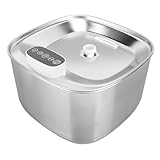 Cat Water Fountain, 3.2L Stainless Steel, Dishwasher Safe, Rechargeable Battery Operated, with 7 Filters, for Dogs and Multiple Pets - Image 1