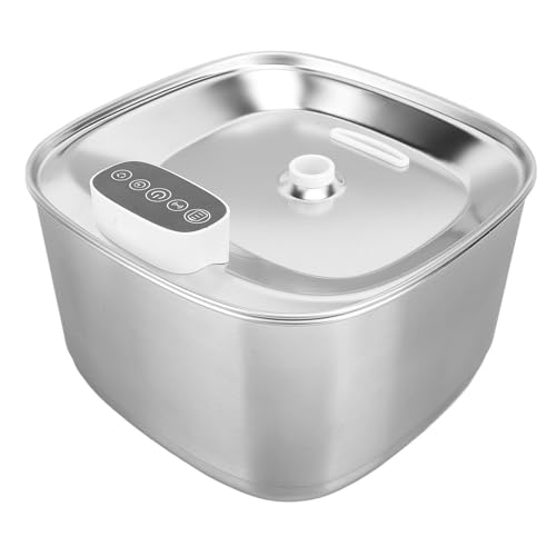Cat Water Fountain, 3.2L Stainless Steel, Dishwasher Safe, Rechargeable Battery Operated, with 7 Filters, for Dogs and Multiple Pets