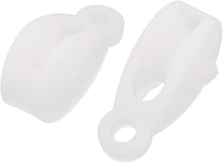 Aexit 15mm Diameter Material Handling Plastic Single Sheave Swivel Eye Rope Pulley Snatch Blocks White 2Pcs