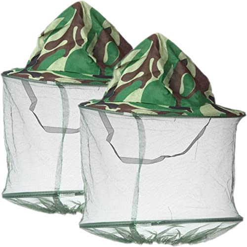 6 Pack Mosquito Head Net Bee Hat with Face Cover Hidden Net Mesh Hat Protecting Sun Fishing Hat