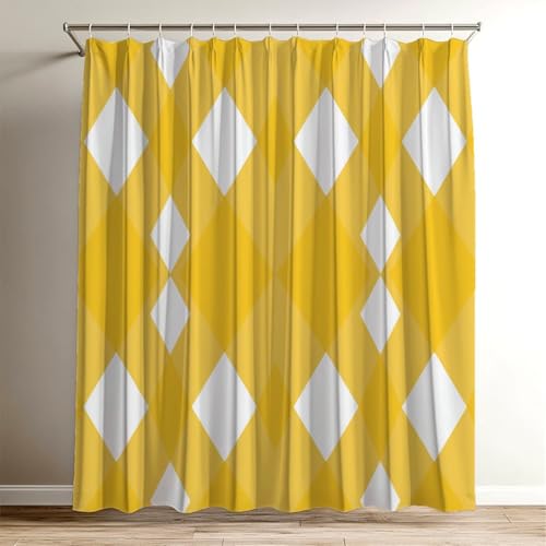 Rideau douche jaune 100x120 imperméable polyester rideau de douche - 2