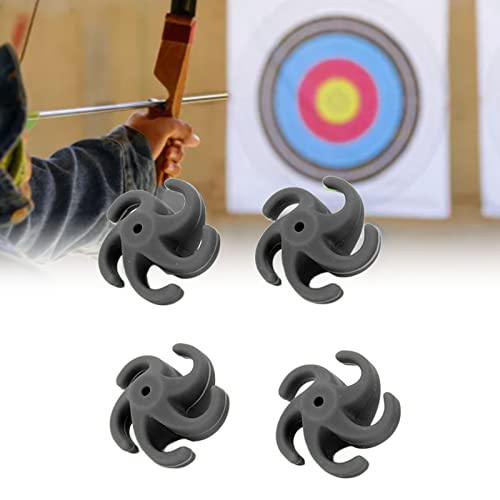 Vgeby 4Pcs Rubber Archery Bow String Stabilizer Recurve Compound Bow Bowstring Silencer Shock Dampener(Black) #TOP2