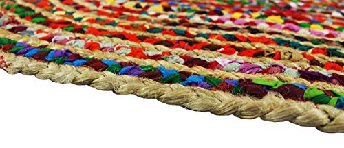 Image of Square Rug (Multicolour, Jute, 5X7 Feet)