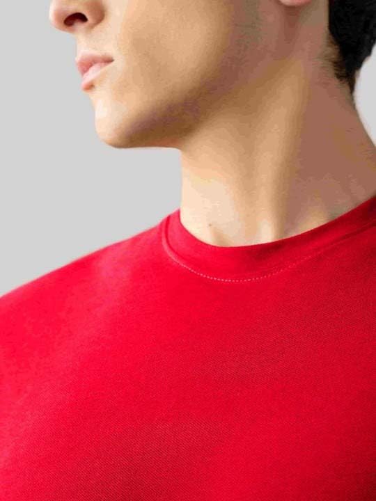 Image of Men's Plain Cotton Crew Neck T-Shirt Regular Fit Short Sleeve Tee