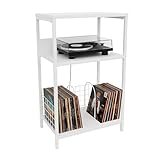 Pratique : étagère ouverte pour platines - séparateurs facilitant le tri des vinyles