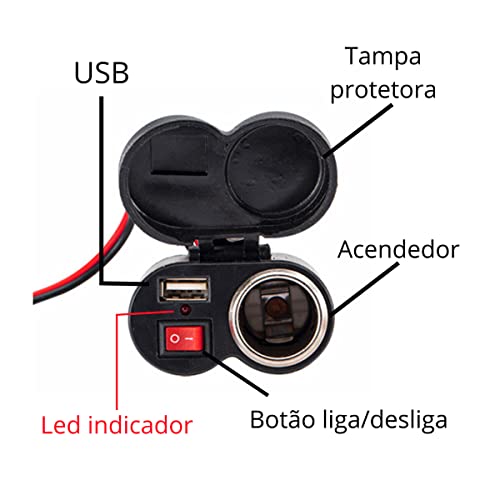Carregador Para Moto Celular GPS Tomada USB 2.0 Adaptador Acendedor Guidão De Motocicleta Bicicleta