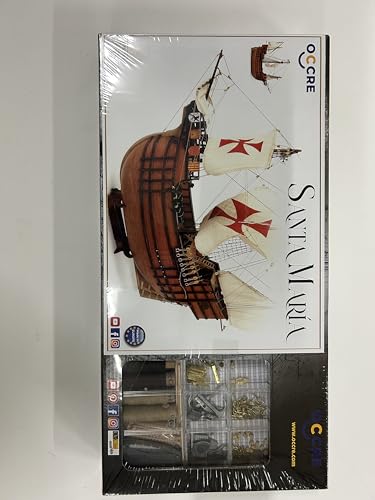 Occre Santa Maria 1:50 Scale Wooden and Metal Assembly Kit - Assembly Required - Code 12010S, brown, 530mm x 220mm x 400mm - Image 2