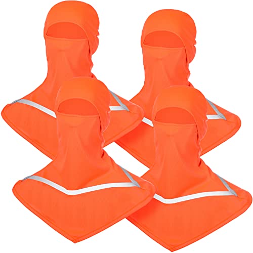 Image of Seematn 4 Pcs Balaclava Sun Men Face Mask UV Protection with Reflective Strip for Construction Work Neck Covers Summer